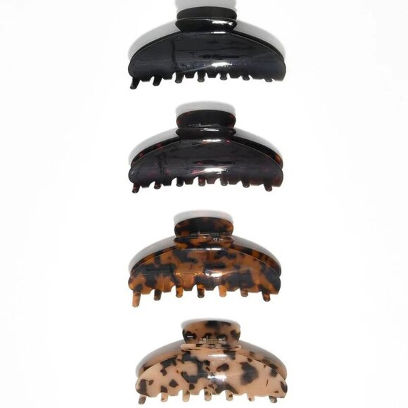 Hair Clips Plastic Half-Moon Claw Set with Reusable Bag for Women